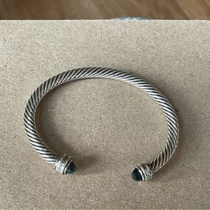 David Yurman Classic Cable Bracelet with Hampton Blue topaz and diamonds